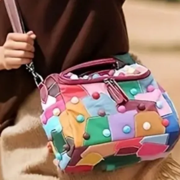 Patchwork Leather Crossbody Bag - Picture 14 of 14